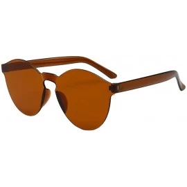 Sport Women Men Fashion Clear Retro Polarized Sport Sunglasses Outdoor Frameless Eyewear Glasses - Brown -G - CR18OLL0S7Y $7.62