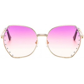 Oversized Womens Oversized Fashion Sunglasses UV400 Metal Frames Classic Eyewear - Purple Yellow - C6197IHNWR4 $22.88