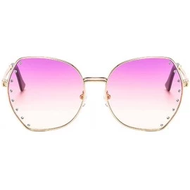 Oversized Womens Oversized Fashion Sunglasses UV400 Metal Frames Classic Eyewear - Purple Yellow - C6197IHNWR4 $23.19