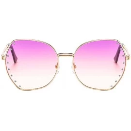 Oversized Womens Oversized Fashion Sunglasses UV400 Metal Frames Classic Eyewear - Purple Yellow - C6197IHNWR4 $14.34