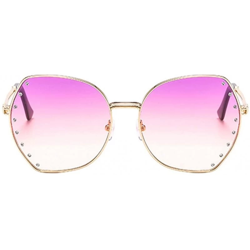Oversized Womens Oversized Fashion Sunglasses UV400 Metal Frames Classic Eyewear - Purple Yellow - C6197IHNWR4 $14.34