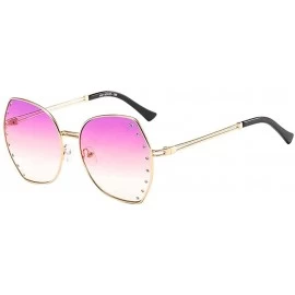 Oversized Womens Oversized Fashion Sunglasses UV400 Metal Frames Classic Eyewear - Purple Yellow - C6197IHNWR4 $14.34
