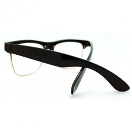 Square Clear Lens Glasses Square Half Rim Modern Smart Look Eyeglasses - Brown - CH11DNYET2H $9.95