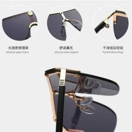 Rimless Sunglasses Women Rimless Square Big Sun Glasses for Women Summer Style Female Uv400 Alloy Mens Accessories - C2199QDH...