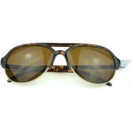 Rectangular Trendy Classic Aviator Sunglasses Men/Women Sunglasses 100% UV Protection - Tortoise - CF129IJX79V $17.69