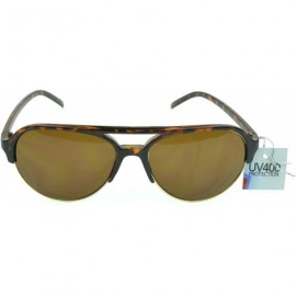 Rectangular Trendy Classic Aviator Sunglasses Men/Women Sunglasses 100% UV Protection - Tortoise - CF129IJX79V $8.60