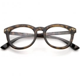 Oval Classic Retro Casual Frame Horn Rimmed Oval Clear Lens Glasses 47mm - Tortoise / Clear - CD12J347ECH $9.25