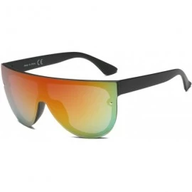 Oversized Women Retro Large Oversized Mirrored Aviator Fashion UV Protection Sunglasses - Rainbow - CS18WU9EHD5 $36.85