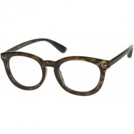 Oval Classic Retro Casual Frame Horn Rimmed Oval Clear Lens Glasses 47mm - Tortoise / Clear - CD12J347ECH $18.02