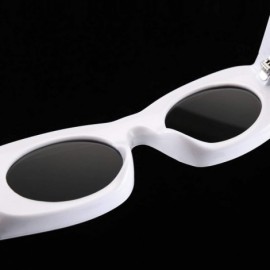 Rectangular Vintage Rectangular Sunglasses Women Colorful Female Sun Glasses for Party Decoration - Red Black White - C018AL9...