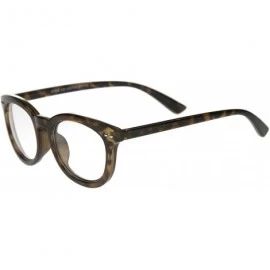 Oval Classic Retro Casual Frame Horn Rimmed Oval Clear Lens Glasses 47mm - Tortoise / Clear - CD12J347ECH $9.25