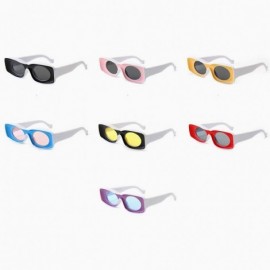 Rectangular Vintage Rectangular Sunglasses Women Colorful Female Sun Glasses for Party Decoration - Red Black White - C018AL9...