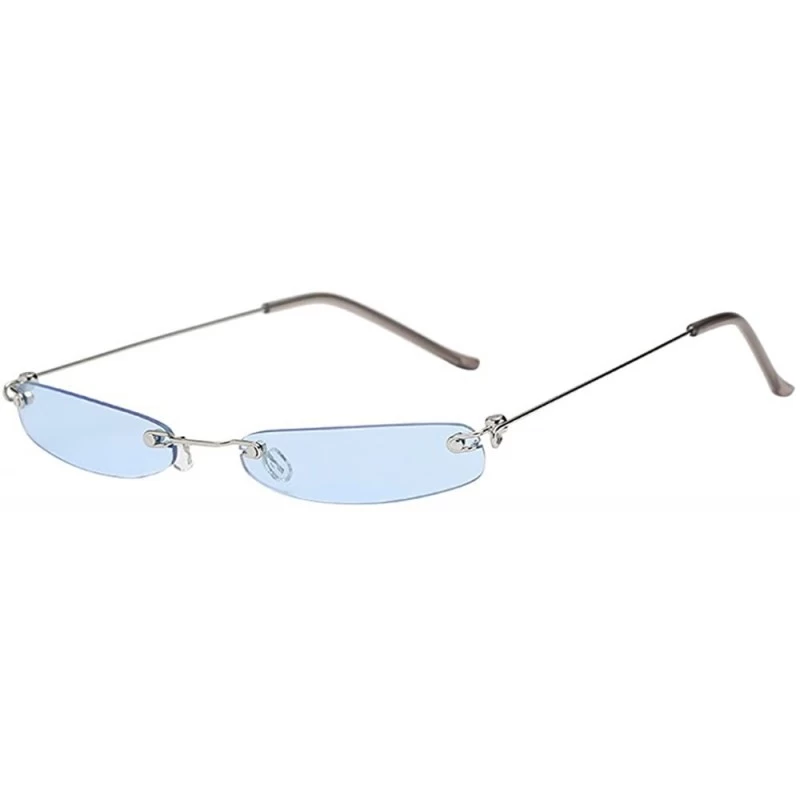 Wayfarer Vintage Transparent Small Frame Sunglasses Fashion Eyewear Metal Frame UV Protection - E - CQ1908NOXU7 $12.85