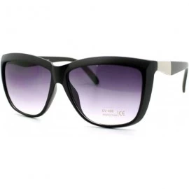 Oversized Womens Trendy Large Squared Cat Eye Diva Sunglasses - Matte Black - CG11YHV2IE1 $11.00