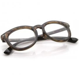 Oval Classic Retro Casual Frame Horn Rimmed Oval Clear Lens Glasses 47mm - Tortoise / Clear - CD12J347ECH $9.25