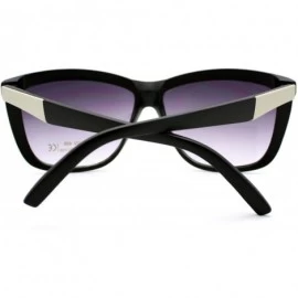 Oversized Womens Trendy Large Squared Cat Eye Diva Sunglasses - Matte Black - CG11YHV2IE1 $11.00