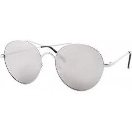 Aviator Round Aviator Sunglasses Men Women Mirrored Metal Double Bridge Stylish - C218RK92HZA $18.55