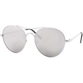 Aviator Round Aviator Sunglasses Men Women Mirrored Metal Double Bridge Stylish - C218RK92HZA $12.71