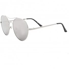 Aviator Round Aviator Sunglasses Men Women Mirrored Metal Double Bridge Stylish - C218RK92HZA $12.71
