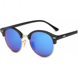 Round Hot Sunglasses Women Popular Er Retro Men Summer Style Sun Glasses - C2blue - CV198AHOZ6I $33.34