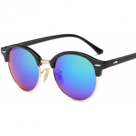 Round Hot Sunglasses Women Popular Er Retro Men Summer Style Sun Glasses - C2blue - CV198AHOZ6I $17.75