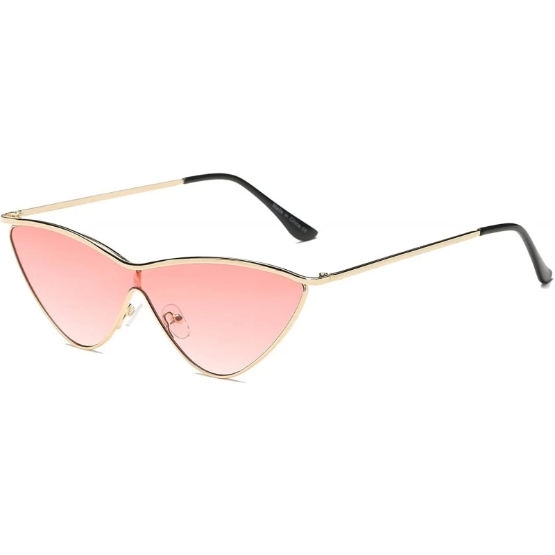 Cat Eye Women Retro Vintage Metal Cat Eye Designer Sunglasses - Pink - CI18I9R2E2Q $7.87