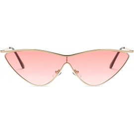 Cat Eye Women Retro Vintage Metal Cat Eye Designer Sunglasses - Pink - CI18I9R2E2Q $7.87