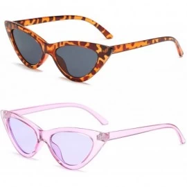 Wayfarer Retro Vintage Narrow Cat Eye Sunglasses for Women Clout Goggles Plastic Frame - CZ18SWCZ6ZL $22.31
