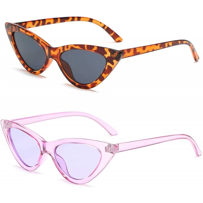 Wayfarer Retro Vintage Narrow Cat Eye Sunglasses for Women Clout Goggles Plastic Frame - CZ18SWCZ6ZL $10.14