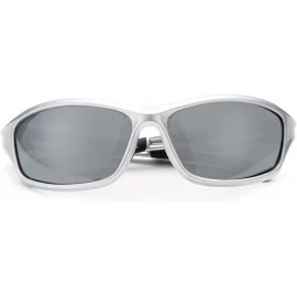 Sport Polarized Sports Sunglasses for Men TR90 Unbreakable Frame - Silver Mirror - C518H6YK40R $23.61