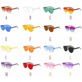 Sport Women Men Fashion Clear Retro Polarized Sport Sunglasses Outdoor Frameless Eyewear Glasses - Brown -G - CR18OLL0S7Y $16.37