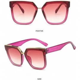 Square Classic Large Frame Square Sunglasses Lady Vintage Full Rim Sun Glasses UV400 - Purple - CS18RI05IM4 $10.40