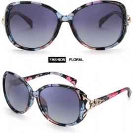 Round Classic Oversized Sunglasses for Women Polarized 100% UV400 Protection Lenses Ladies Fashion Retro HD Sun Glasses - CI1...