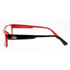 Square "Kayden" Retro Unisex Plastic Fashion Clear Lens Glasses - Black/Red - CD117Q3HO37 $11.10