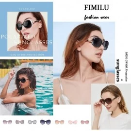 Round Classic Oversized Sunglasses for Women Polarized 100% UV400 Protection Lenses Ladies Fashion Retro HD Sun Glasses - CI1...