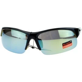 Wrap Xloop Mens Sunglasses Half Rim Sports Wrap Around Frame UV 400 - Yellow - CF125KABC6B $19.24