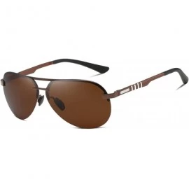 Aviator Polarized Aviator Vintage Sunglasses for Men Driving Fishing Golf UV400 Protection - Brown - C318YQCZIG4 $28.00