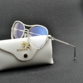 Oval Fashion Rhinestone Eyewear Blingbling Eyeglasses - Silver - C218ALHC68X $18.78