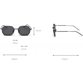 Square fashion retro small square polarized sunglasses trend unisex luxury brand designer girls sunglasses - Blue - CQ193AKL9...