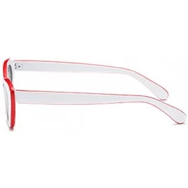 Oval Men and women Oval Sunglasses Fashion Simple Sunglasses Retro glasses - Red White - CK18LLDE57A $9.99