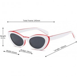 Oval Men and women Oval Sunglasses Fashion Simple Sunglasses Retro glasses - Red White - CK18LLDE57A $9.99