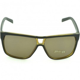Wrap Unisex Modern Bold Fashion UV Lens Sunglasses in Assorted Colors - Brown - C2129KC0G4F $18.09