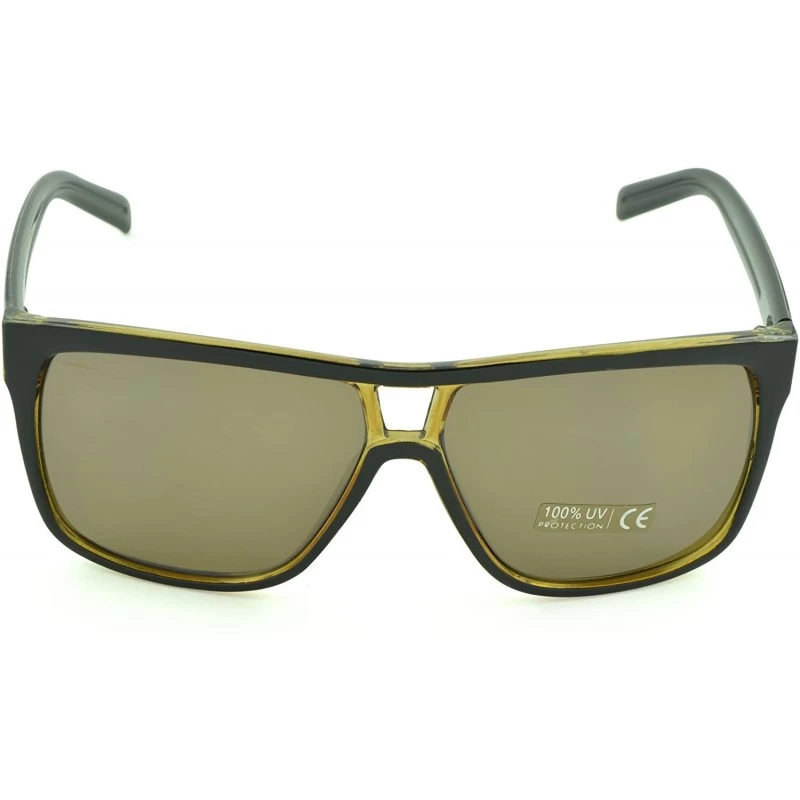 Wrap Unisex Modern Bold Fashion UV Lens Sunglasses in Assorted Colors - Brown - C2129KC0G4F $7.88
