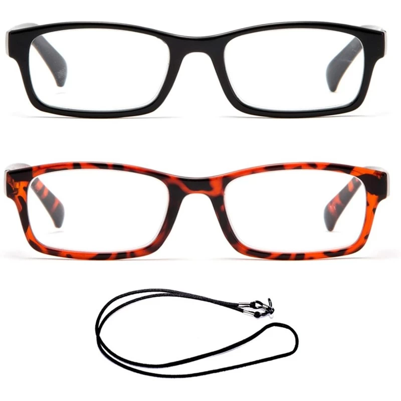 Square Newbee Fashion Squared Reading Glasses - 2 Pack Black & Tortoise - CW187GKRNAU $19.82