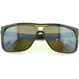 Wrap Unisex Modern Bold Fashion UV Lens Sunglasses in Assorted Colors - Brown - C2129KC0G4F $7.88