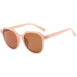Oval Unisex Stylish Sunglasses 100% UV Protection Sunglasses Fishing Sport Aviator Classic Sunglasses - Brown - CM193XE474A $...