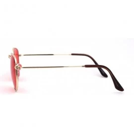 Rectangular Mens Hippie Groovy Pop Color Lens Metal Rim Rectangular Sunglasses - Gold Red - C0193N3IA0D $8.88