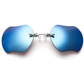 Goggle Retro Lense Glasses Men Rimless Sunglasses - Blue - CY18Y48QNI9 $19.40