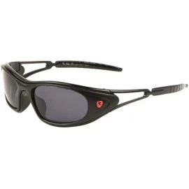 Oval Khan Slim Wrap Around Sport Sunglasses - Black Frame - CV18ULG95N2 $8.89