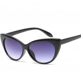 Round Small Classic Women Sunglasses Vintage Luxury Plastic Cat Eye Sun Glasses UV400 Fashion - Black Trans - C51985HHT2D $17.99
